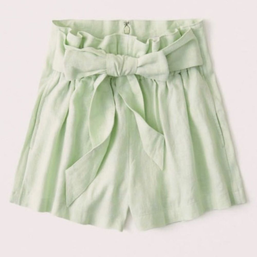 Abercrombie & Fitch Women Linen-Blend Pull-On Belted Shorts S NWT